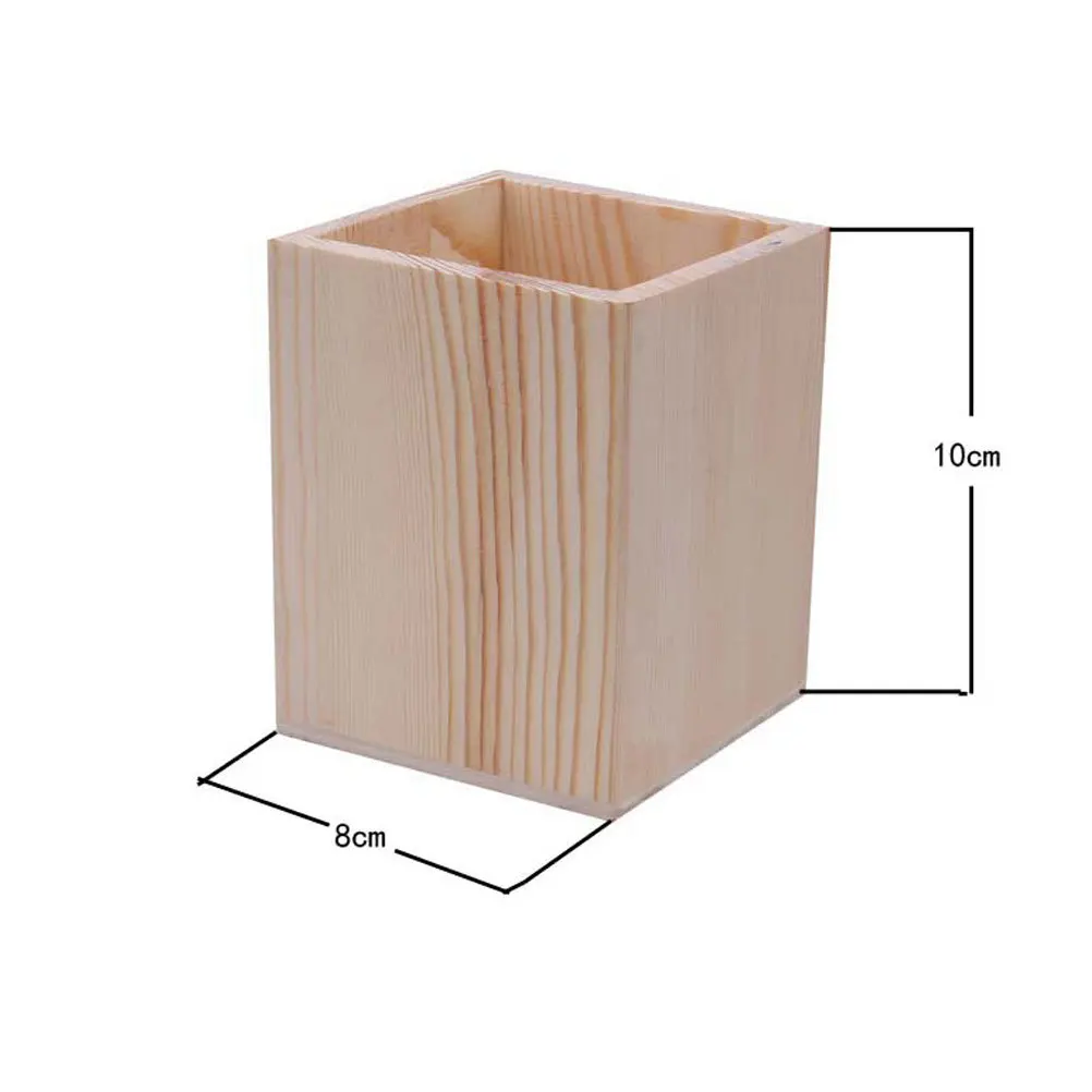 

3 pcs Wooden Pencil Holder Thickened Solid Color Design For Pen Storage Ruler Organizer Diy Unfinished Eco-Friendly Gift