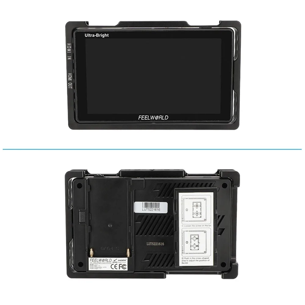 CAMVATE-funda protectora para soporte de Monitor FeelWorld LUT5 de 5,5 pulgadas, con montaje superior y 20 hilos para luz de vídeo y mango