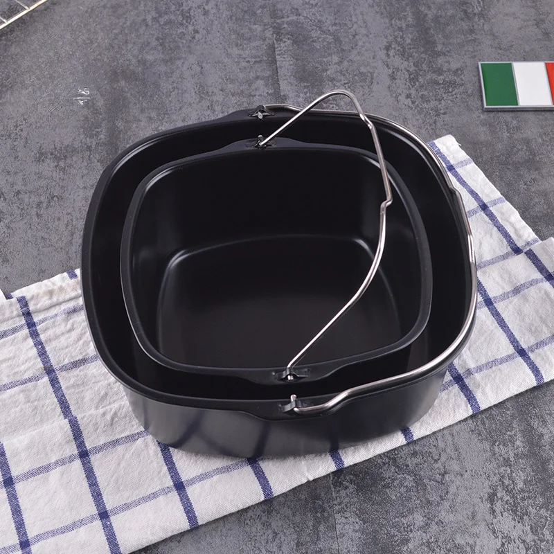 New Non-stick Cake Baking Tray Basket Airfryer for Dish Pan Air Fryer Accessories Baking Basket Pizza Plate Dish Pot Cake Tools
