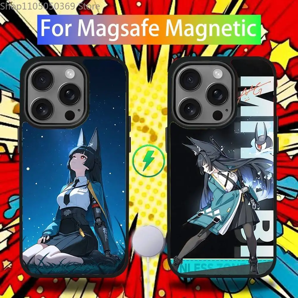 

Miyabi Hoshimi ZZZ Phone Case For iPhone 17,16,15,14,13,12,11,Pro,Max,Plus,Mini,SE4,E Magnetic Magsafe Wireless Charging
