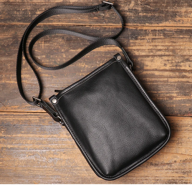 LUOKIR Fashion Echtes Leder Umhängetasche männer Casual Schulter Kleine Tasche Klassische Mehrere Fächer Rindsleder Umhängetasche – Detail 9