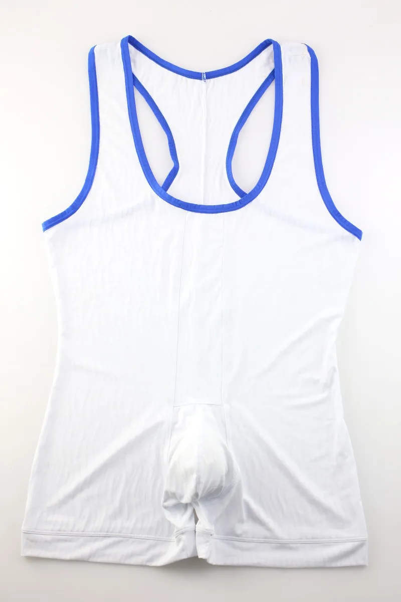 Foreign trade, men's underwear fitness wrestling suit onesie, shorts head jumpsuit vest men's KT2001LT