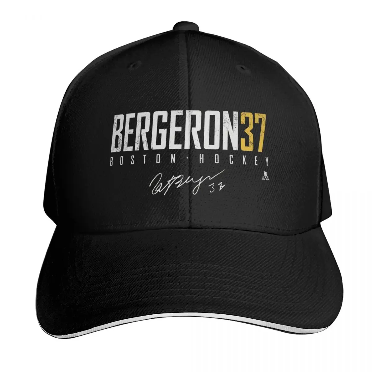Patrice Bergeron Elite Signatures Baseball Cap Contrast Two Tone Brim Snapback Flat Bill Strapback Dad Hat