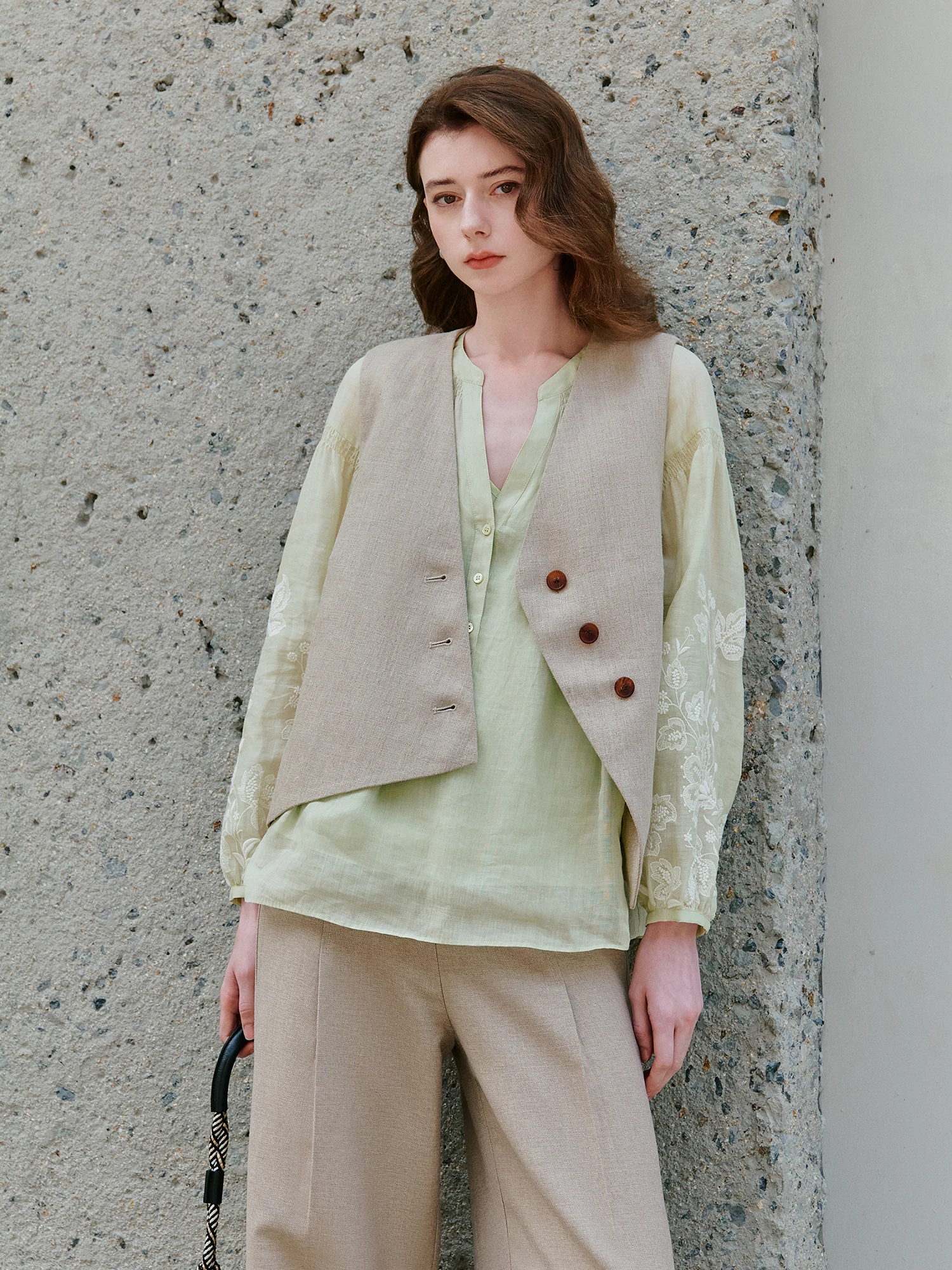 

Интеллектуальные льняные брюки-палаццо с асимметричным поясом и высокой талией, повседневные летние модные женские брюки-кюлоты в стиле All-Match