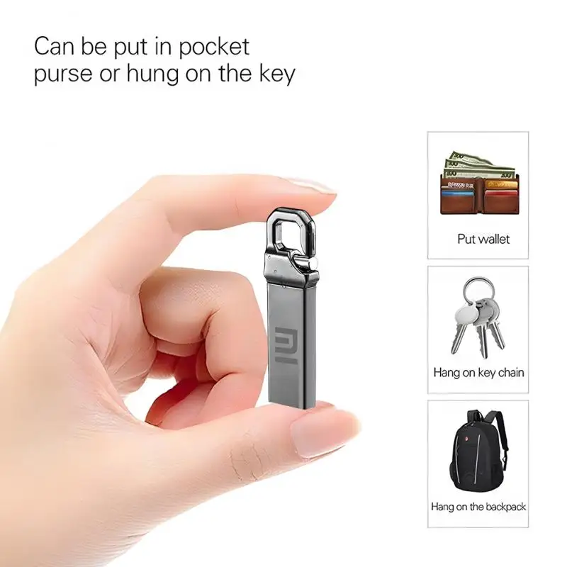 Original Xiaomi Pen Drive 2 TB USB 3.0 Flash Metal Drive 1TB Large Capacity High-Speed Transfer Storage Waterproof Memory U Disk