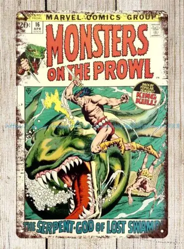 Monsters On The Prowl king KULL 1972  Comics metal tin sign