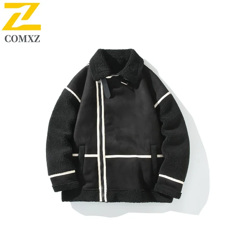 سترة COMXZ الرجالية من الصوف Preppy Premium للسفر مريحة تناسب الشتاء نزهة باركر معطف الترفيه اليومي جودة عالية الشتاء الحشو