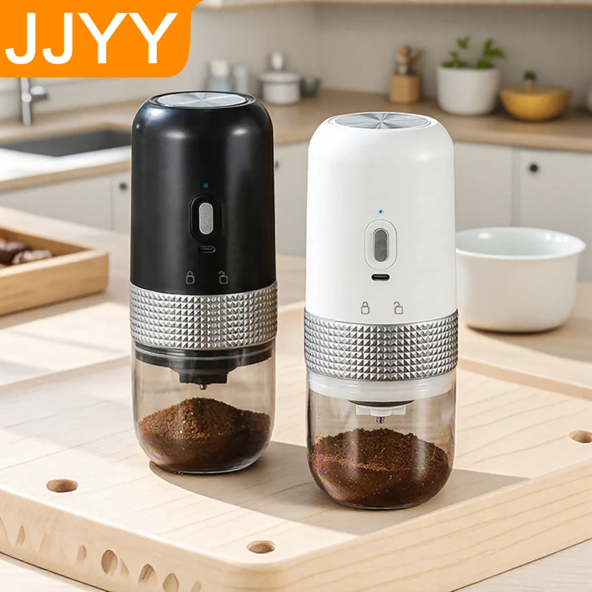 

Electric Coffee Bean Grinder Wireless Mini Rechargeable Espresso Spice Grinder for Home Kitchen Office Travel