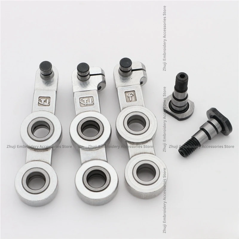 1pcs Three-Eye Connecting Rod Lever Aluminum Connecting Rod Embroidery Machine Connecting Rod Silver Arm Bearing Connecting Rod