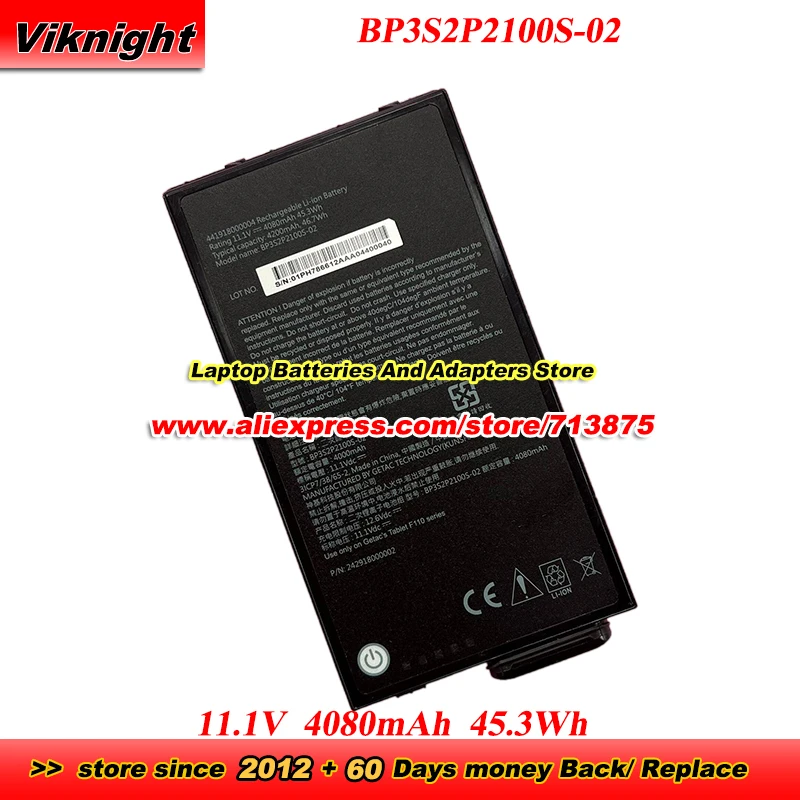 BP3S2P2100S-02 Battery 11.1V 4080mAh 45.3Wh for F110 G6 Laptop 242918000002 441918000003 441918000004 BP3S1P2680B