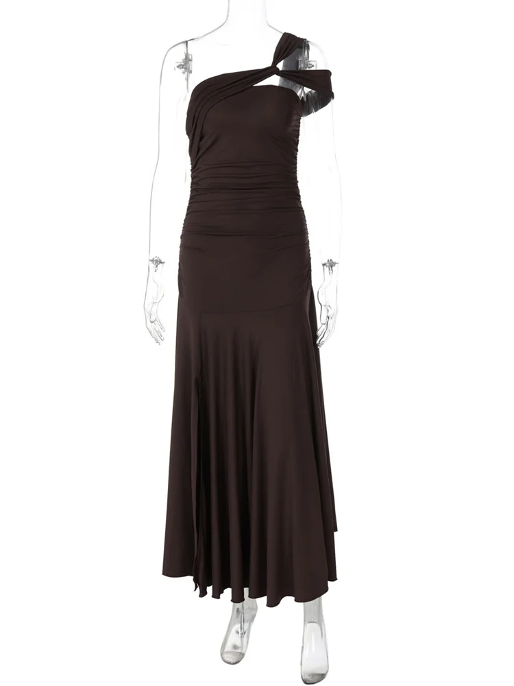 Tossy Bandage Fashion Off-Shoulder Long Dress Women's High Waist Backless Elegant Slim Party Dress Gown Women's Lace-Up Dress