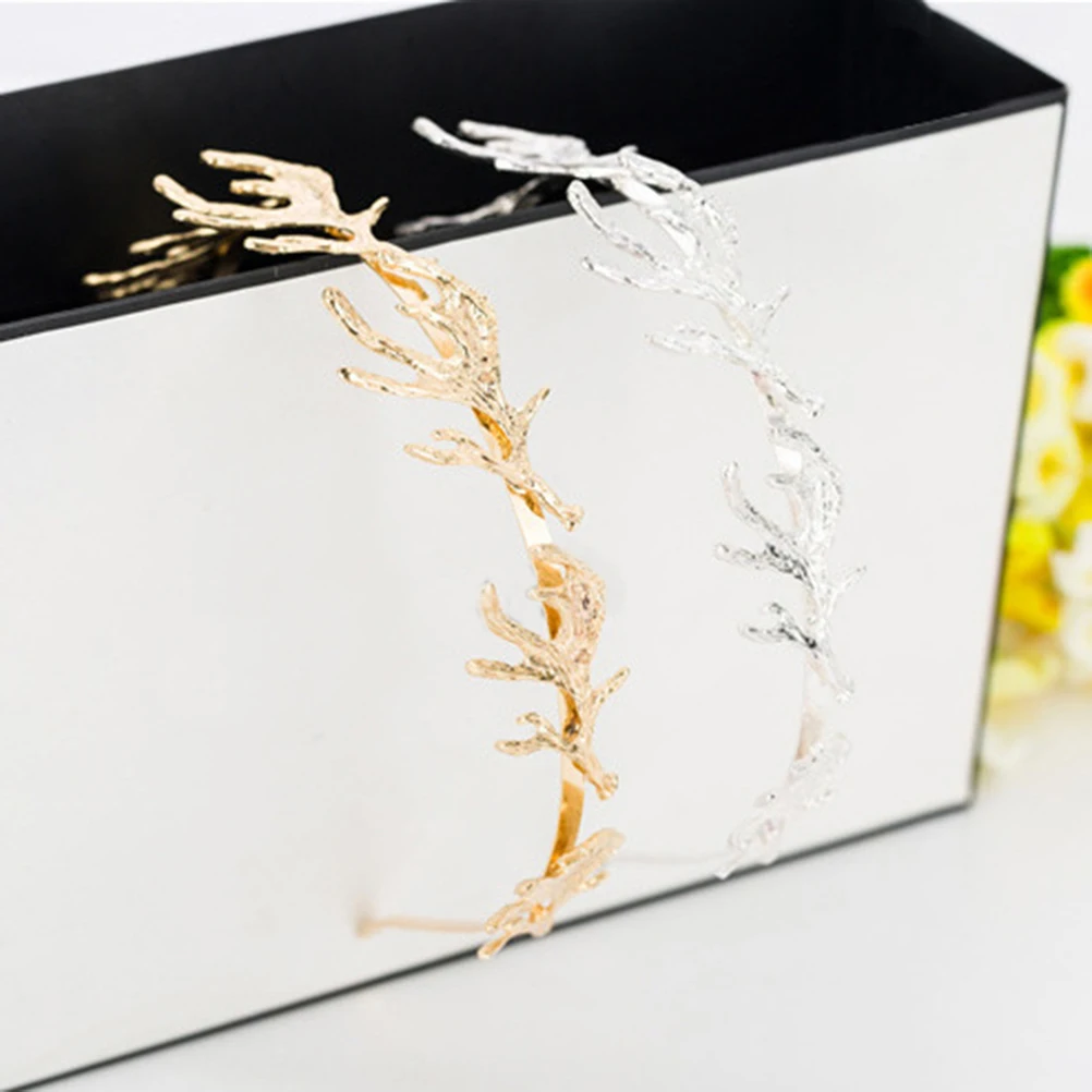 

Antler Headband Women Bride Hair Accessories Golden Wedding Bridal Prom Party Hairband Elegant Sweet Charm Hair Tools