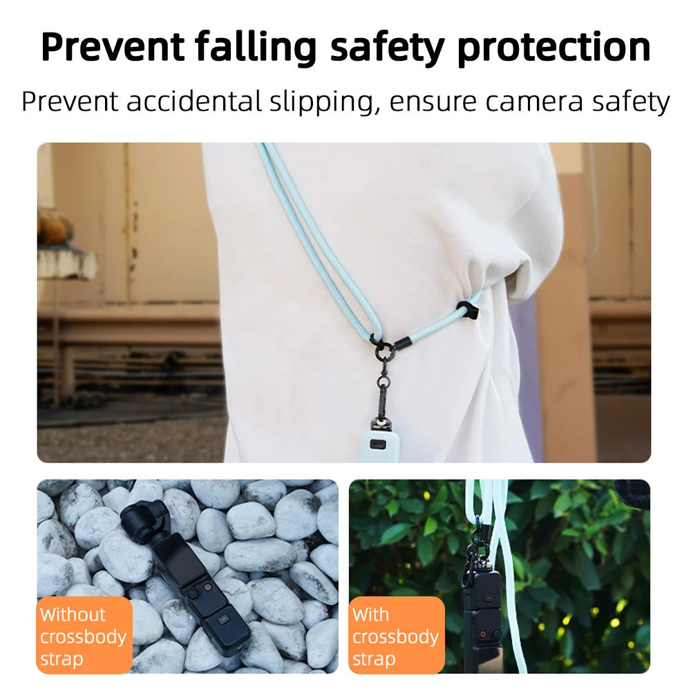 ل DJI OSMO Action 5 Pro/4/3/Pocket 3 حبل حبل الرقبة حزام الكتف قابل للتعديل ل Gopro Hero متعددة الملونة الحاملة