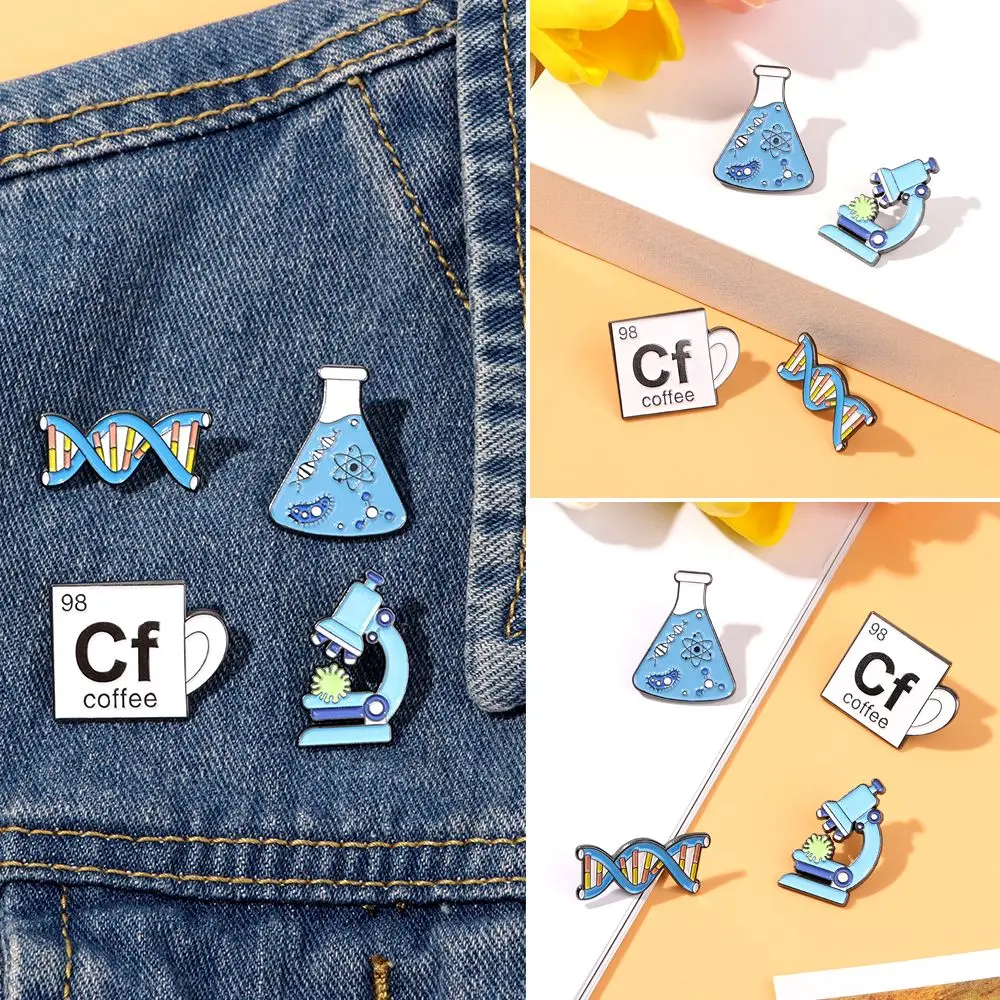 Fashion Chemical Molecular Microscope Science Brooches Enamel Pin Badges
