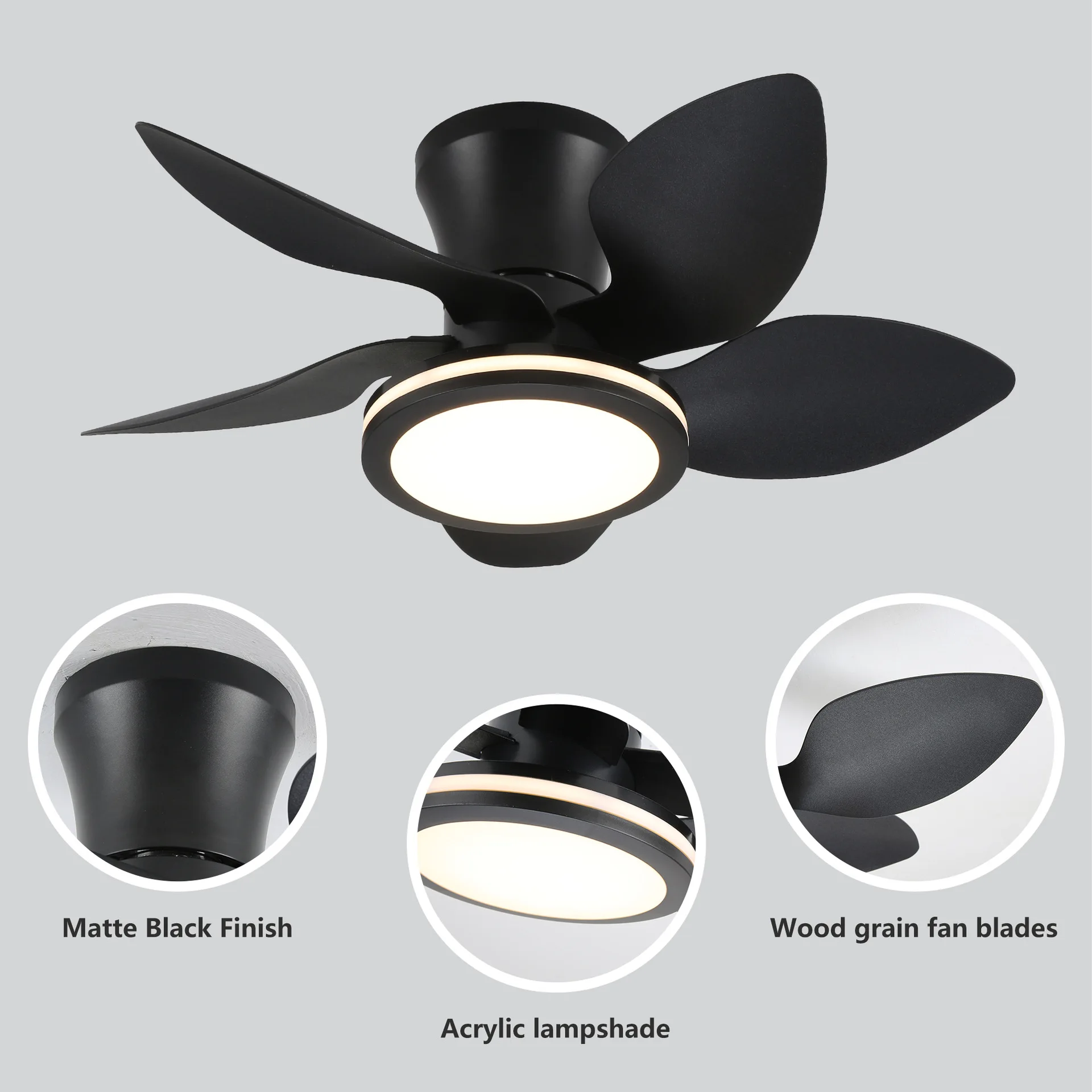 New Model Bedroom Ceiling Fan Light Dining Room Study Room Silent Variable Frequency Living Room Light