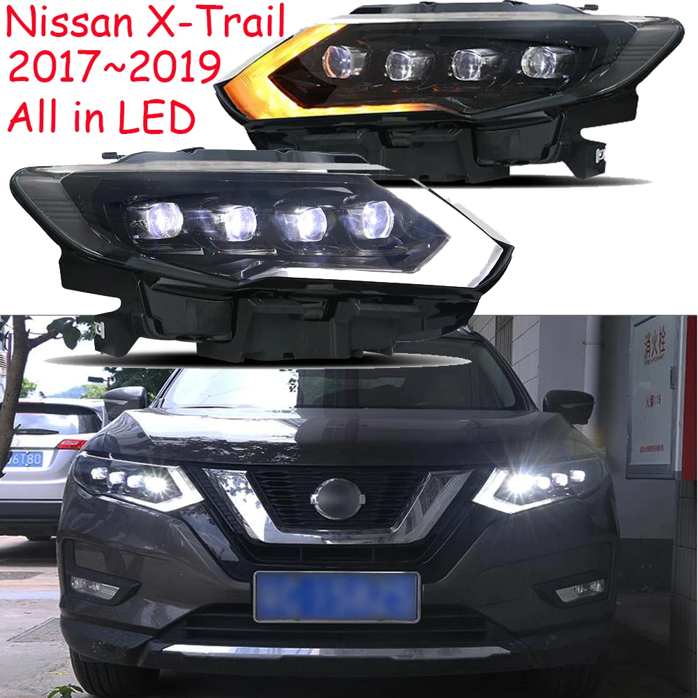 Xtrail 2017~2019 car bupmer head light for Nissan X-Trail headlight Rogue X trail car accessories All LED fog X-Trail headlamp