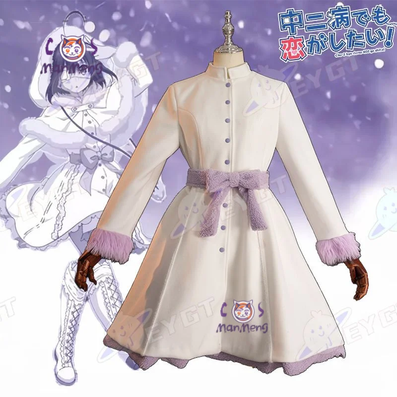 تاكاناشي ريكا أنيمي الحب Chunibyo الأوهام الأخرى تأثيري حلي معطف الشتاء الدافئ الحلو الفتيات هالوين كرنفال موحدة جديدة