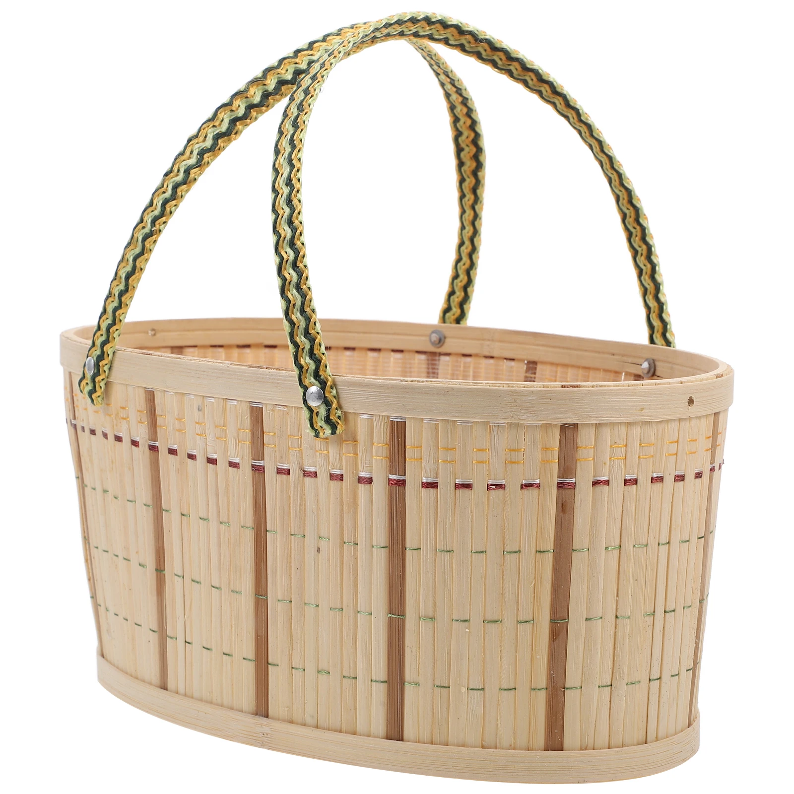 

Bamboo Woven Storage Baskets Eco-Friendly Laundry Hamper Organizer Bedroom Living Room Wicker Basket With Handles
