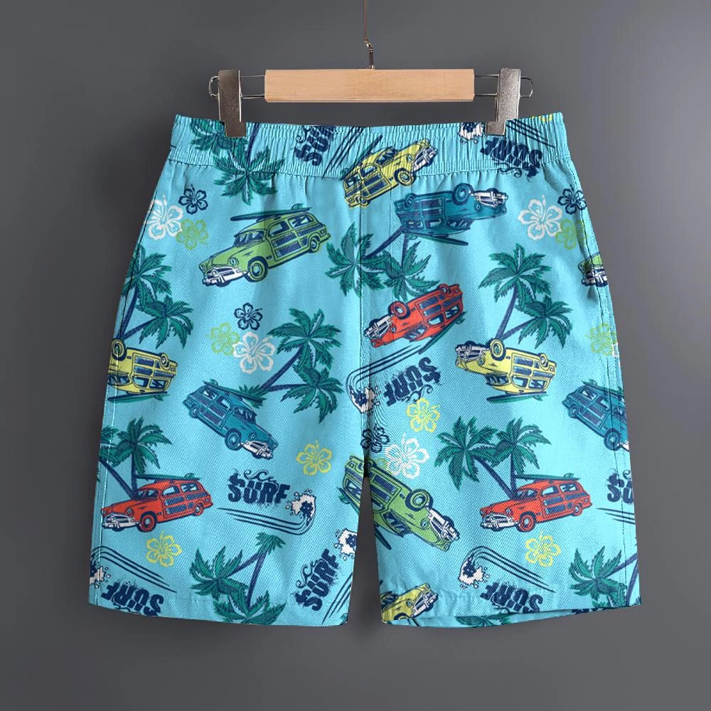 Men's Hawaiian 3D Coconut Tree Pattern Beach Shorts Quick Dry Outdoor Leisure Sports Shorts Fashion Men's Shorts