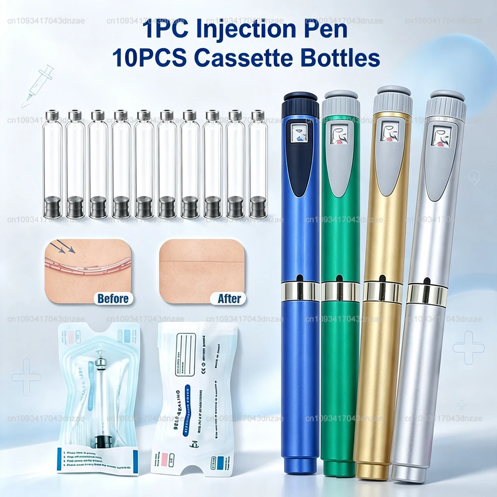 Magic Pen Tattoo Pen + 10pcs 3ml Empty Cassette Bottle Sterile Cartridges Precise Dosing Injection Pen Medical Aesthetics