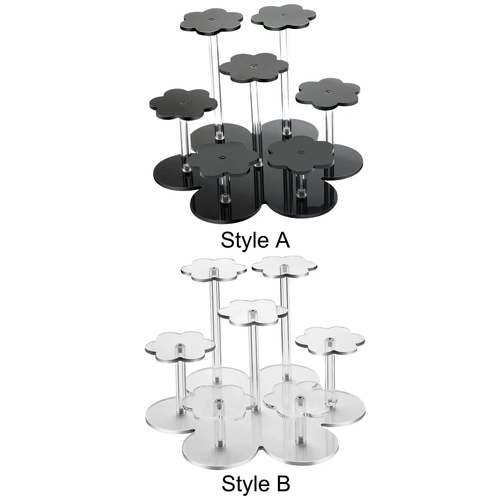 Acrylic Finger Rings Riser 7 Tier Cupcake Stand Display Rack for Rocks Earrings Mini Figurines Small Cake Display Bracelets