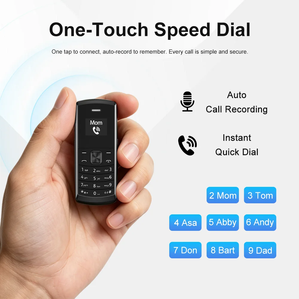 SERVO BM01 Mini Feature Phone Magic Voice Changer 2G GSM Speed Dial Bluetooth Dialer Call Recording Dual SIM Small Mobile Phone