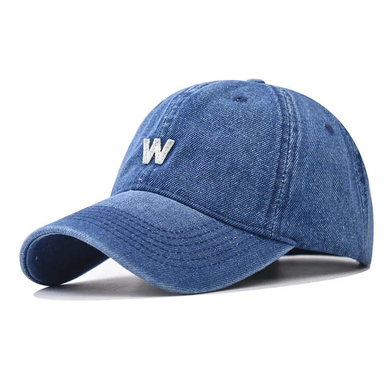 

Unisex Baseball Cap W Letter Embroidery Hat Korean Sun Hat Spring Autumn Wash Denim Women's Hat Cap Hip Hop Fitted Cap