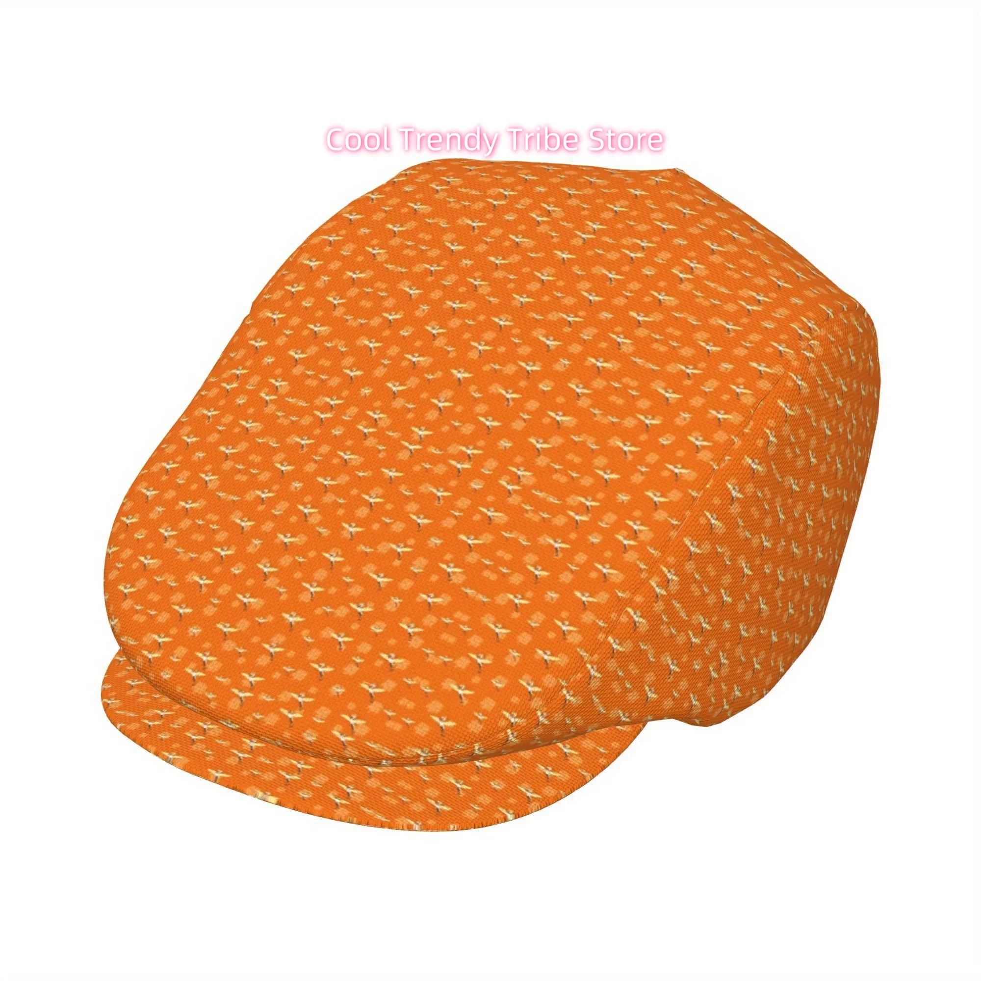 1pc Vintage Beret Hat - Full-Face Printed Flying Birds, Lightweight PVC-Coated Unisex Newsboy Cap for Men & Women, Formal/Casual