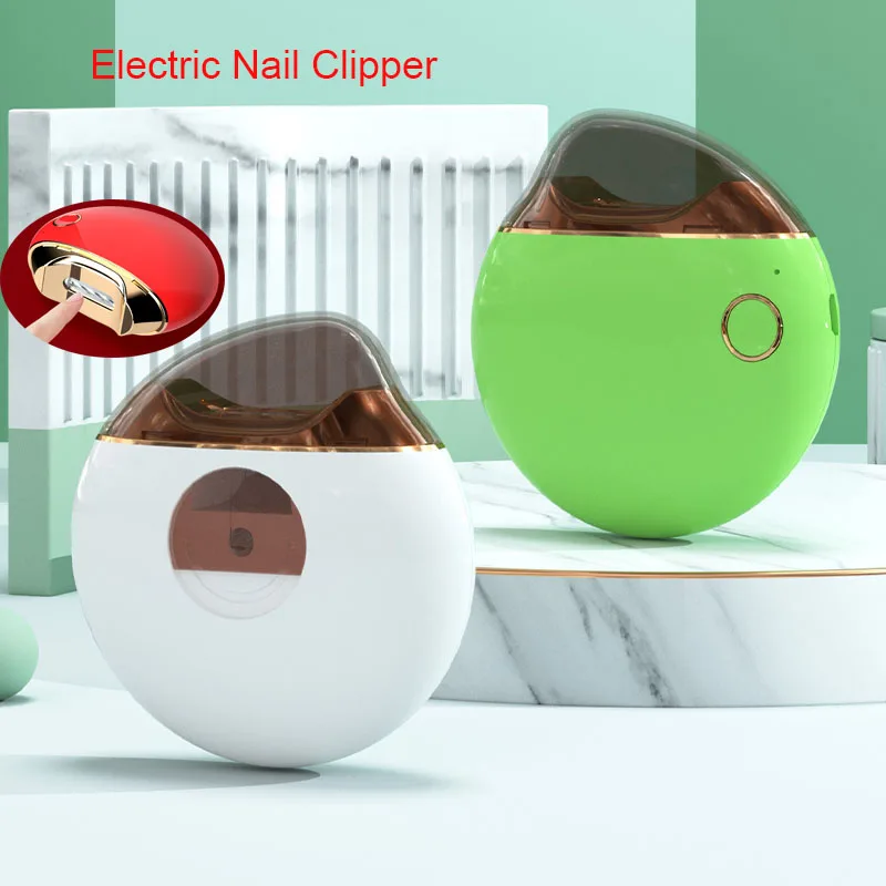 Electric nail clipper fast automatic trimmer finger foot pedicure nail sharpener splash proof portable anti pinch nail cutter