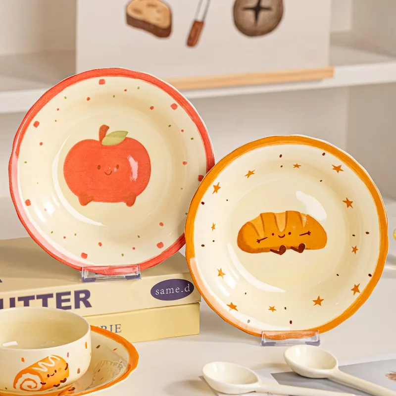 

Party European Dinner Set Plates Colored Yellow Round Designer Plates Dinner Sets Ceramic Elegant Vaisselle Kitchen Dishes