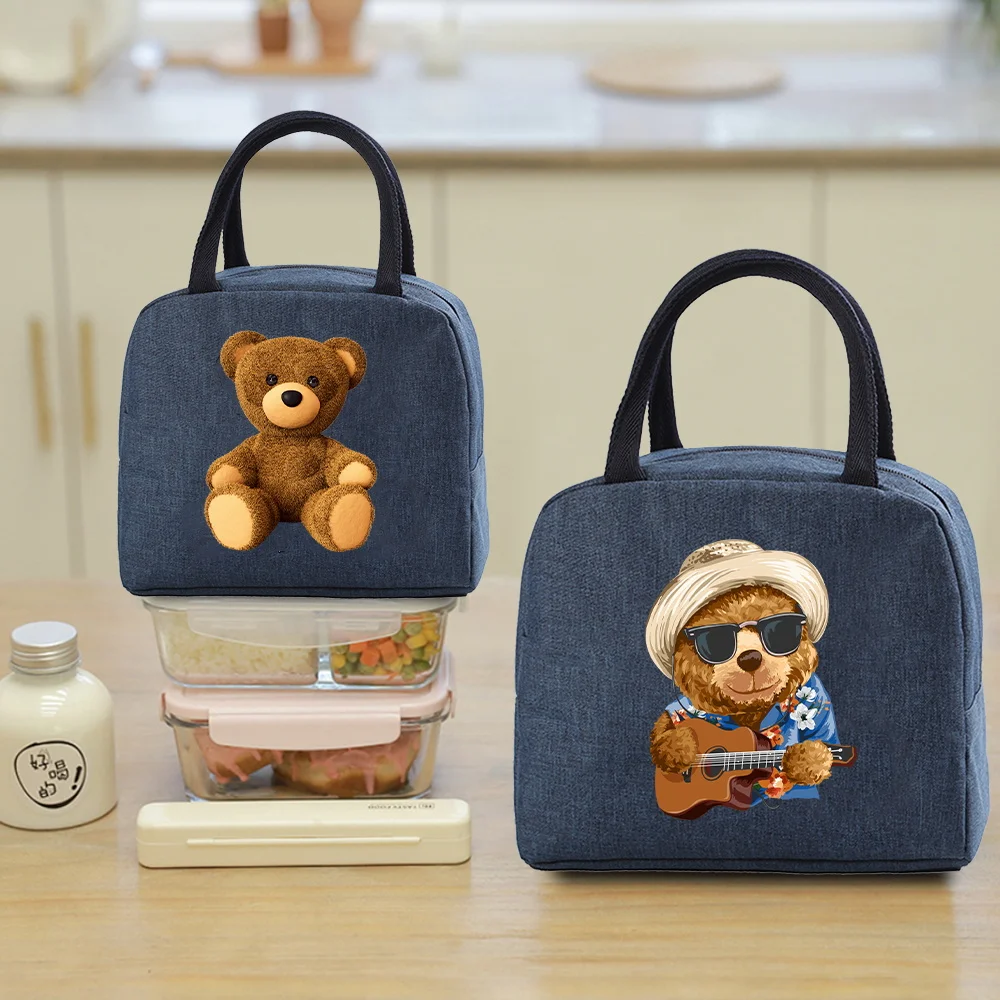 

Insulated Lunch Bag for Women Cooler Bag Portable Lunch Box Ice Pack Tote Kids Picnic Bags Food Bags for Work Bear Pattern