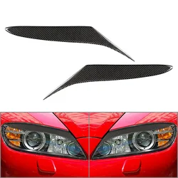 Carbon Fiber Car Headlight Eyebrows Eyelids Cover Trim For Mazda RX-8 RX8 2004-2008