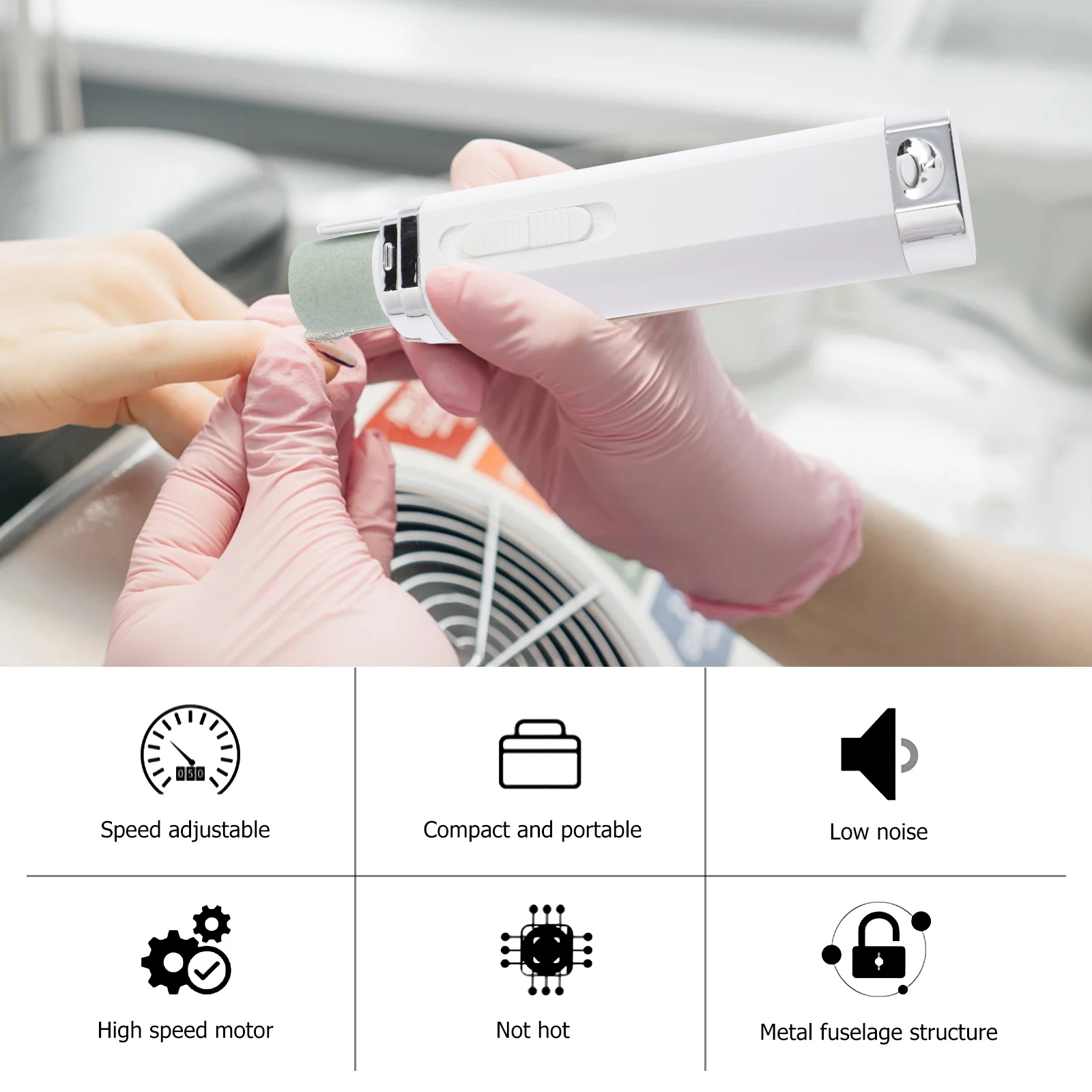

Electric Nail File Professional Portable Baby Nail Driller Grinder ABS UV Compact Travel Manicure Set S Polishing Tools Long