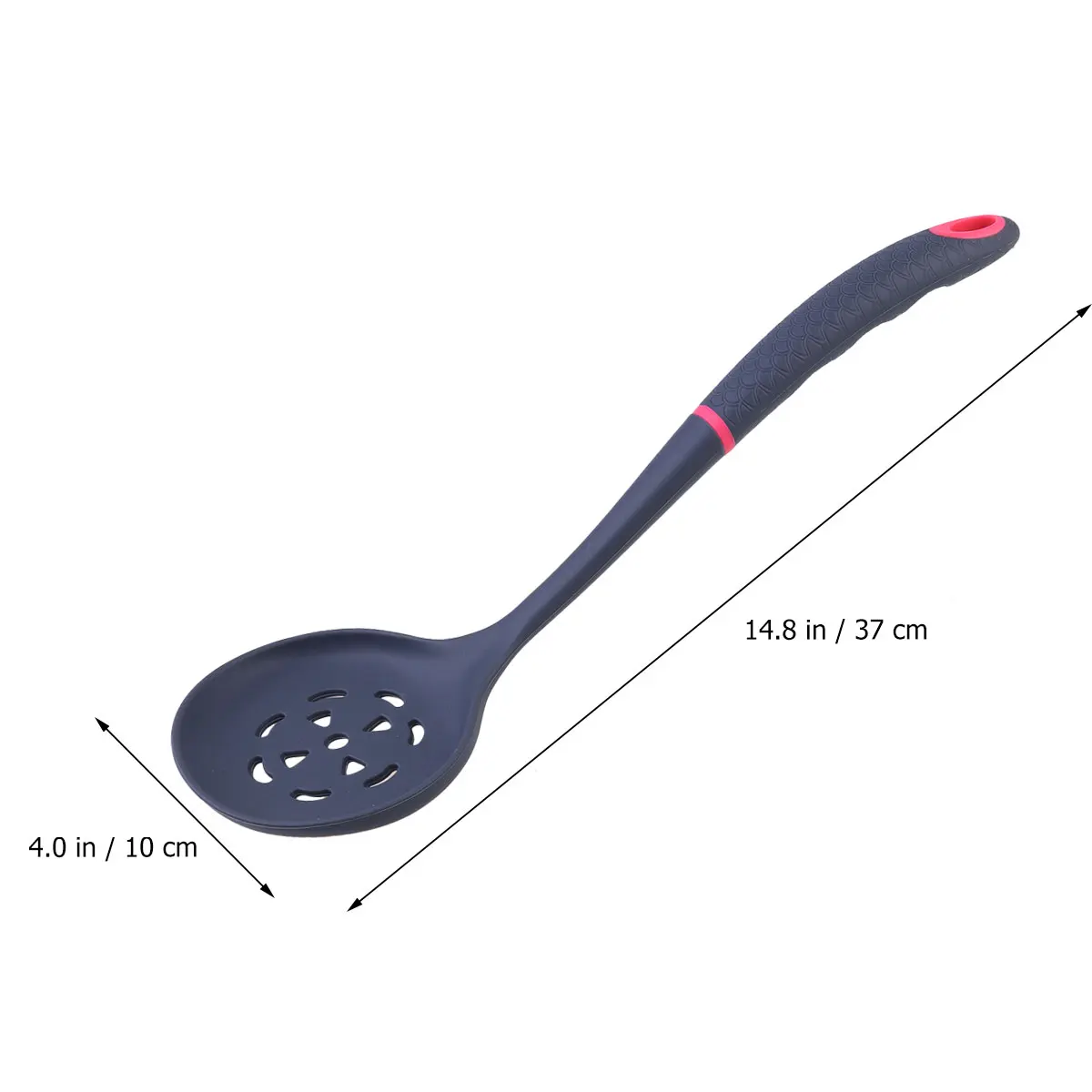 

High Temperature Resistant Silicone Colander Scoop Long Handle Oil Filter Spoon Kitchen Strainer Mesh Foam Easy Clean Hangable
