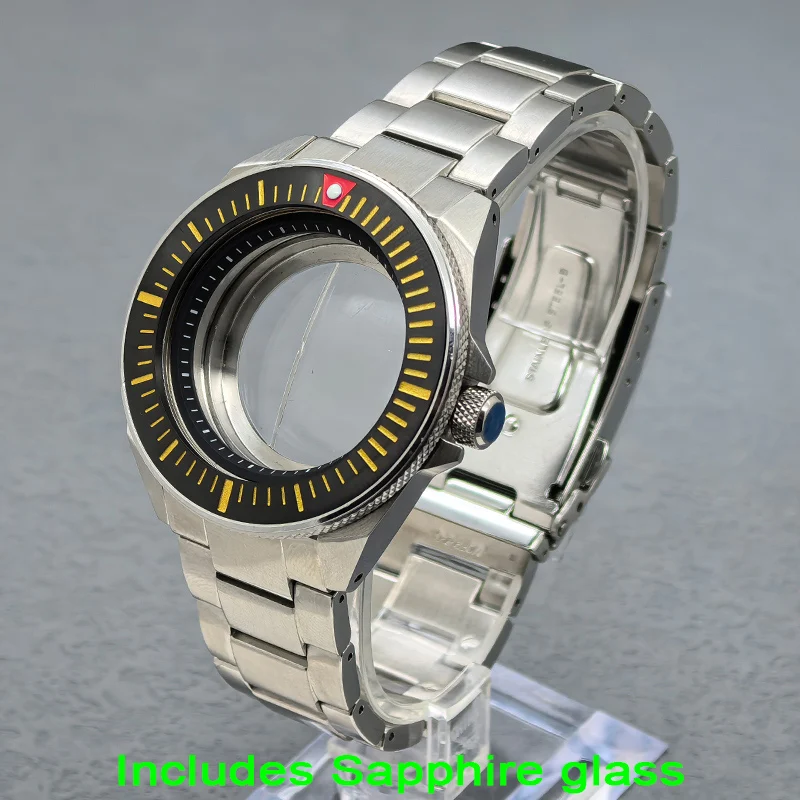 NH35 Case Samurai King Case Sapphire Glass Fits NH34 NH35 NH36 7S 4R Movement 28.5mm Dial With Steel Watch Band Samurai Case