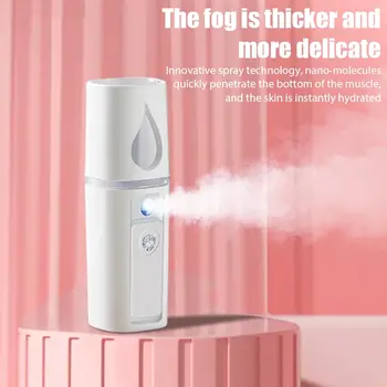 30ML Mini Portable Humidifier Facial Nano Spray USB Rechargeable Moisturizer Hydrate…