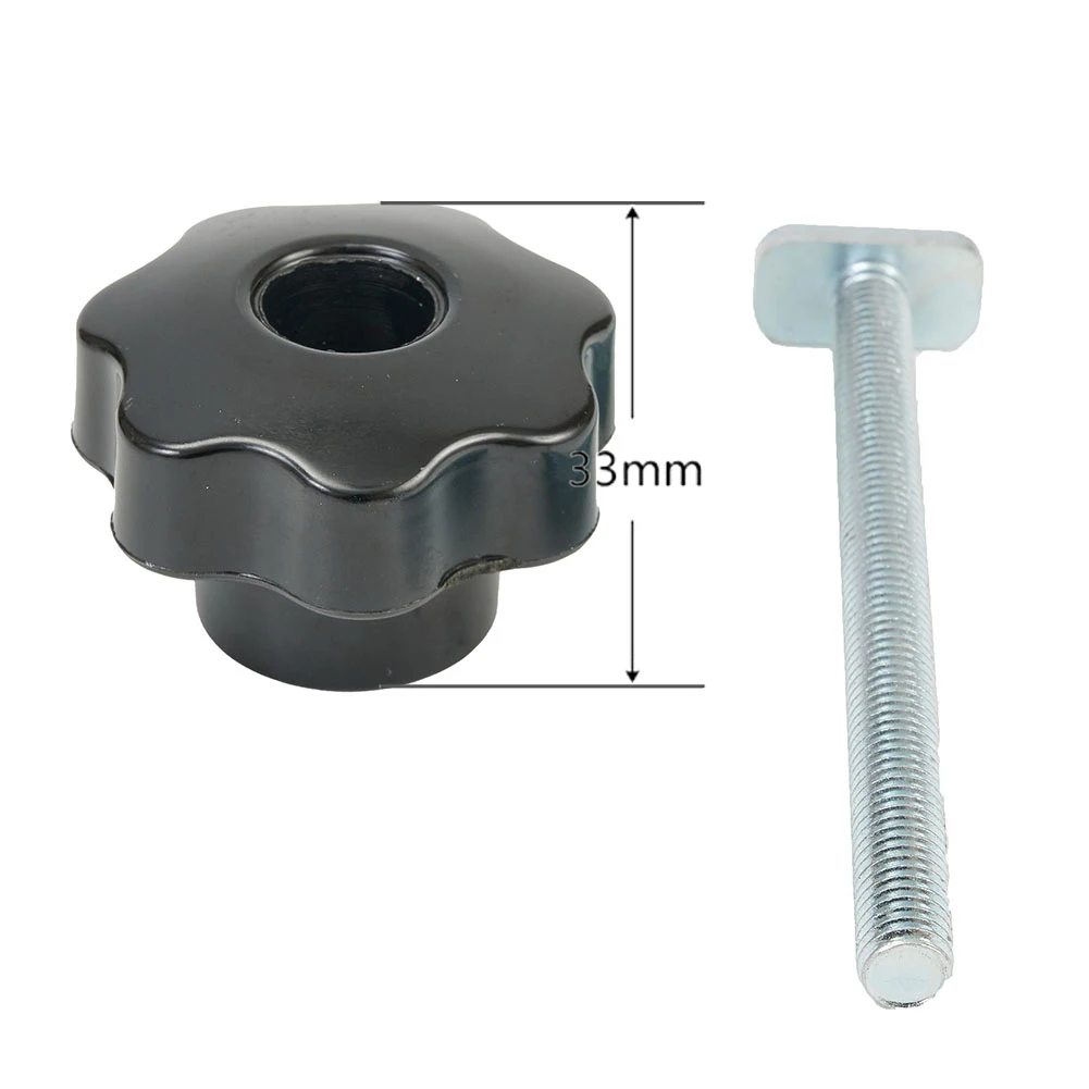 Knob Nut T-Slider Bolt M8x100mm With Plastic Knob Nut Carbon Steel For Clamping Jigs & Fixtures Power Tool Accessories