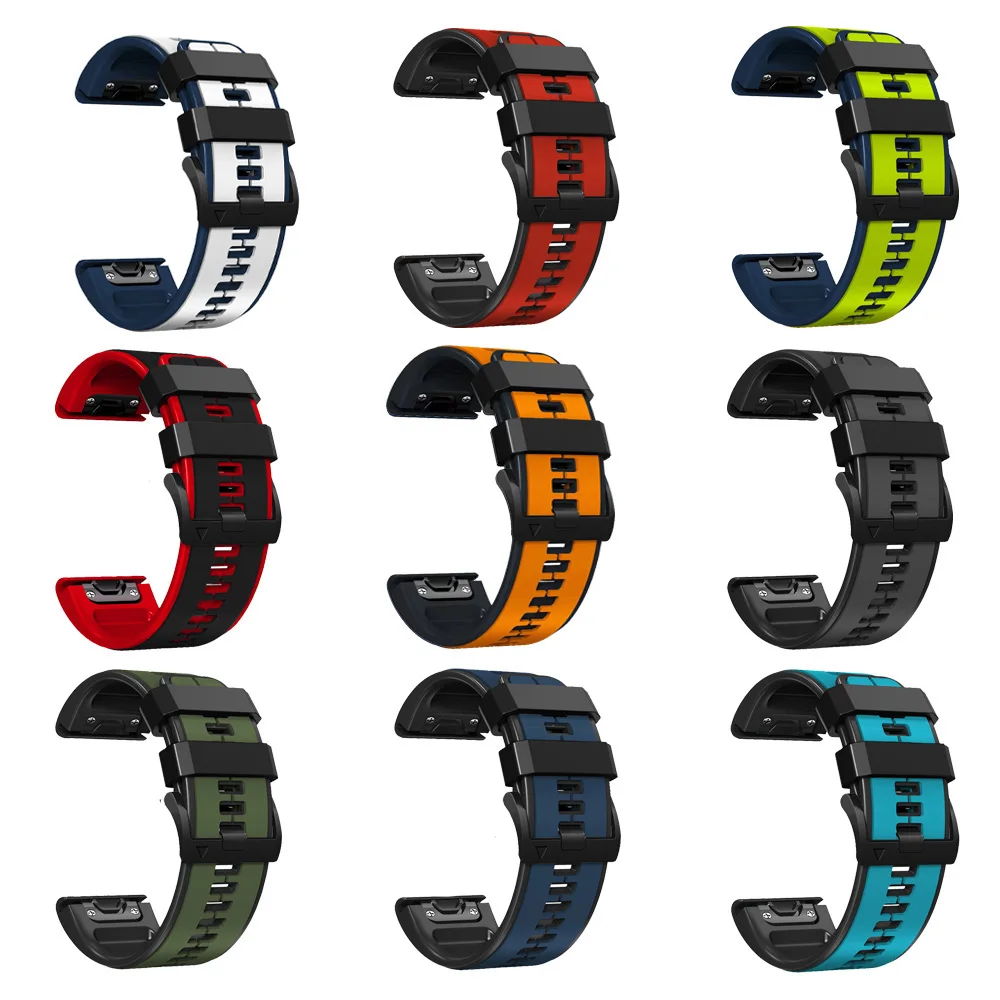 Pulseira de relógio de silicone QuickFit para Garmin Fenix, 22 26mm, 47mm, 51mm, Fenix E 5 5X 6X 7 7X, Epix Pro Gen 2, TactiX MARQ, Bracelete de enduro 3 2