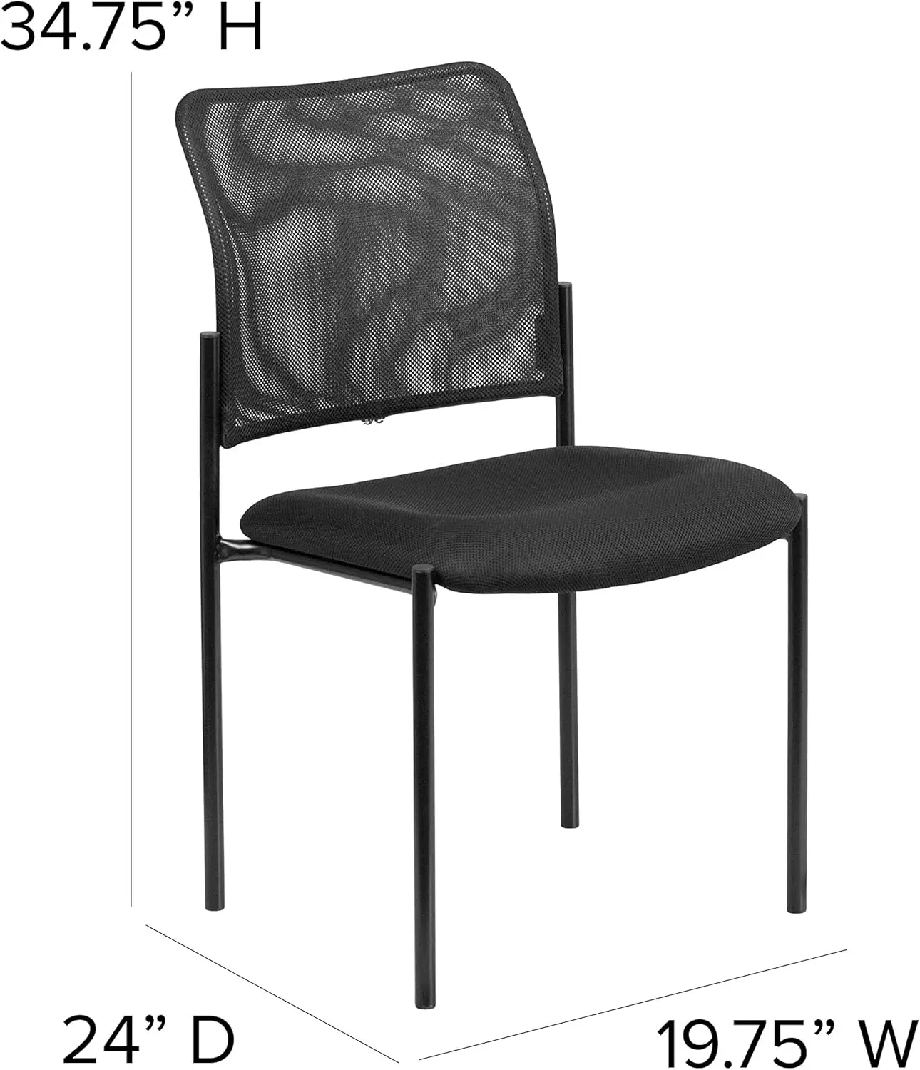 

Jana Comfort Black Mesh Stackable Steel Side Chair