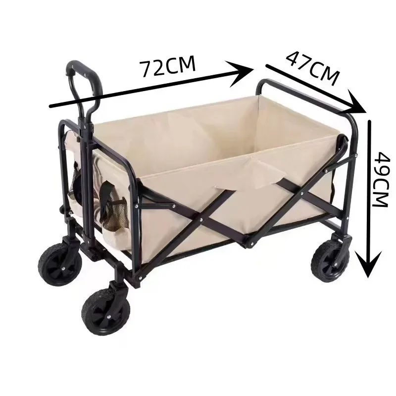عربة محمولة للاستخدام الخارجي، عربة قابلة للطي شديدة التحمل، تصميم محمل سلس، عربة نزهة، تخزين مريح قابل للطي