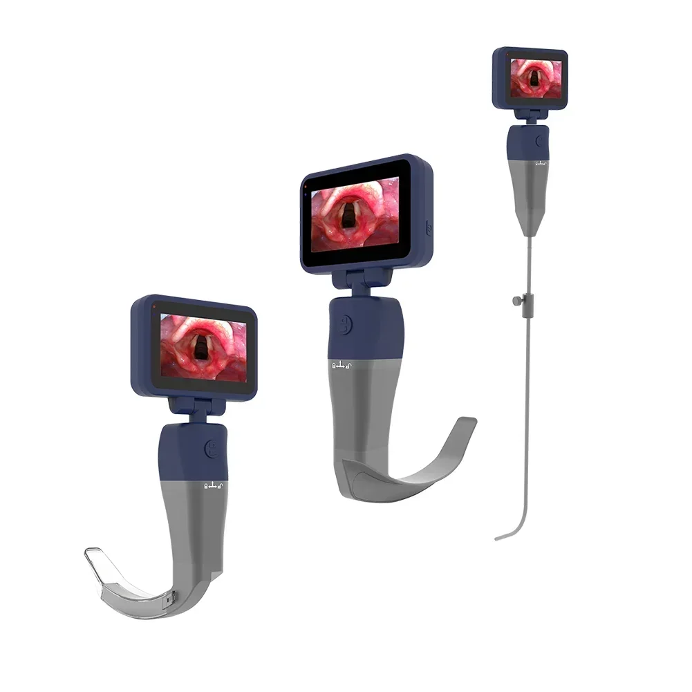 Reusable Video Laryngoscope with 11 Blades, Can be Sold in Any Combination or Separately, 3' RGB HD Screen Include Suitcase