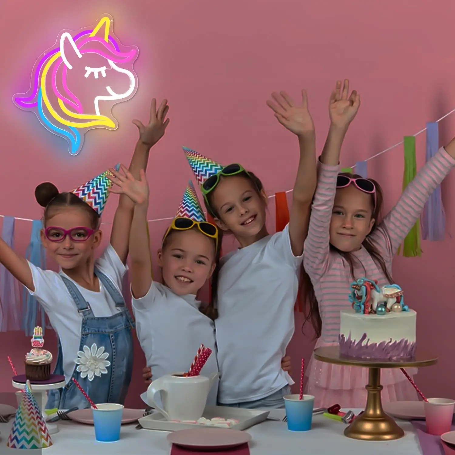 Unicorn Neon Sign LED USB Dimmable Wall Light for Nursery, Playroom, Bedroom & Party Decor