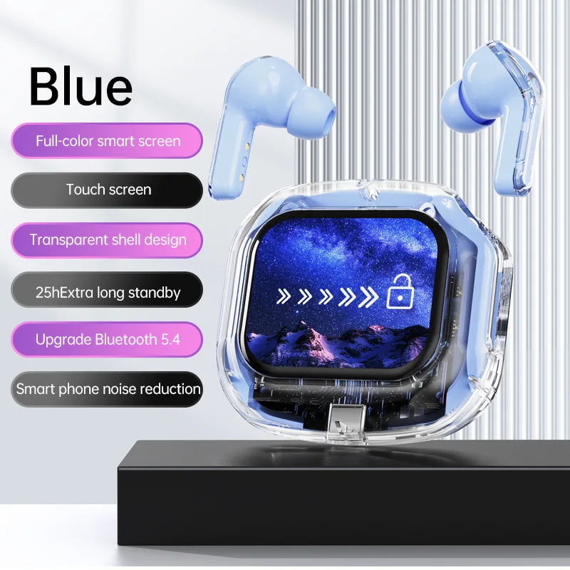 

Highresolution Wireless Bluetooth5.4long Battery Life LCDtouch Screen Noise Cancelling Fully Transparent High Fidelity Headphone