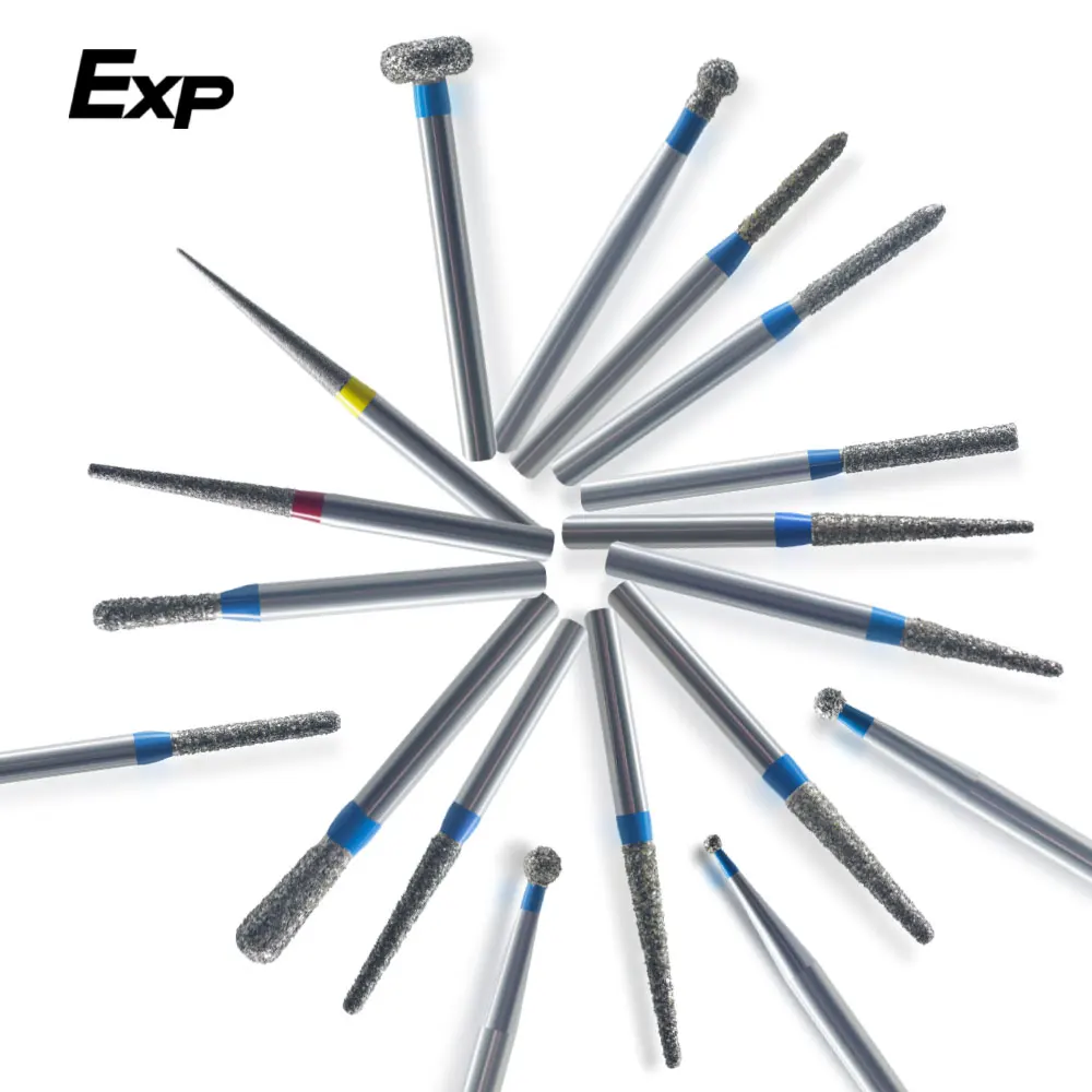 

EXP 5pcs Burs for Dental High Speed Handpiece Diamond Bur All Series Teeth Cutting and Polishing Bur Optional 1.6mm