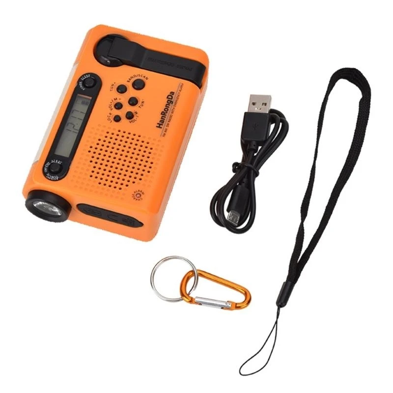 F62C 2000mAh Rechargeable Battery Powered Radio with Flashlight,SOS,Outdoor Gadget