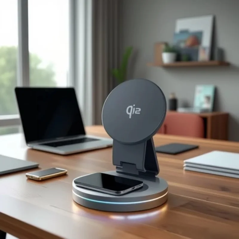 Qi2 Certified 15W Magnetic Wireless Charger Stand Foldable 360° Rotating Metal Phone Holder for iPhone MagSafe 16/15/14/13/12
