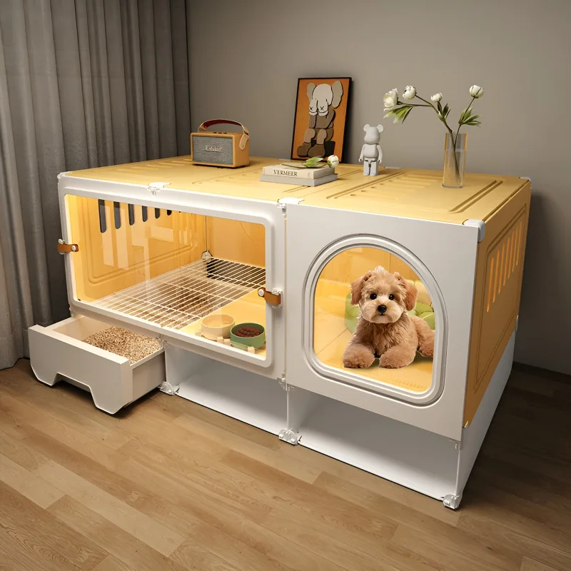 

Dog cage with toilet, separate one room, one living room and one bathroom, pet cage, household