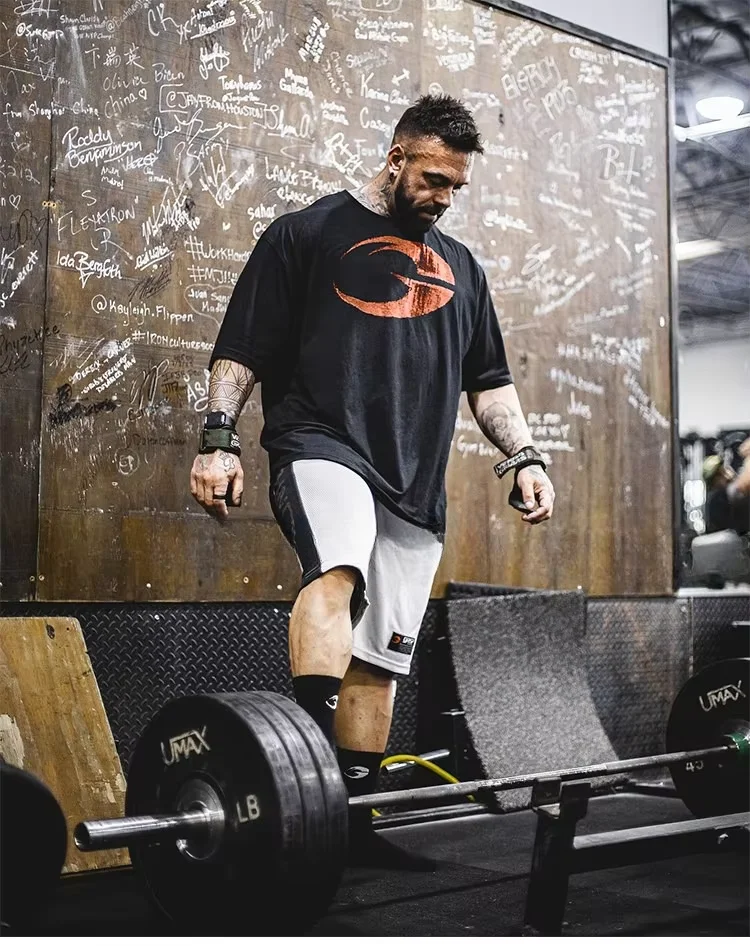 2026 New Hot Selling Men Workout Tee, GYM Big G Weight Lifting Print Loose Short Sleeve Muscle Style Sport Casual Tops
