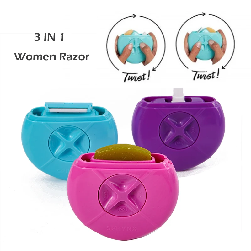 1Set Travel and Portable Women's for Razor with Refillable Water Spray Bottle Moisturizing Bar Two-blades for Women