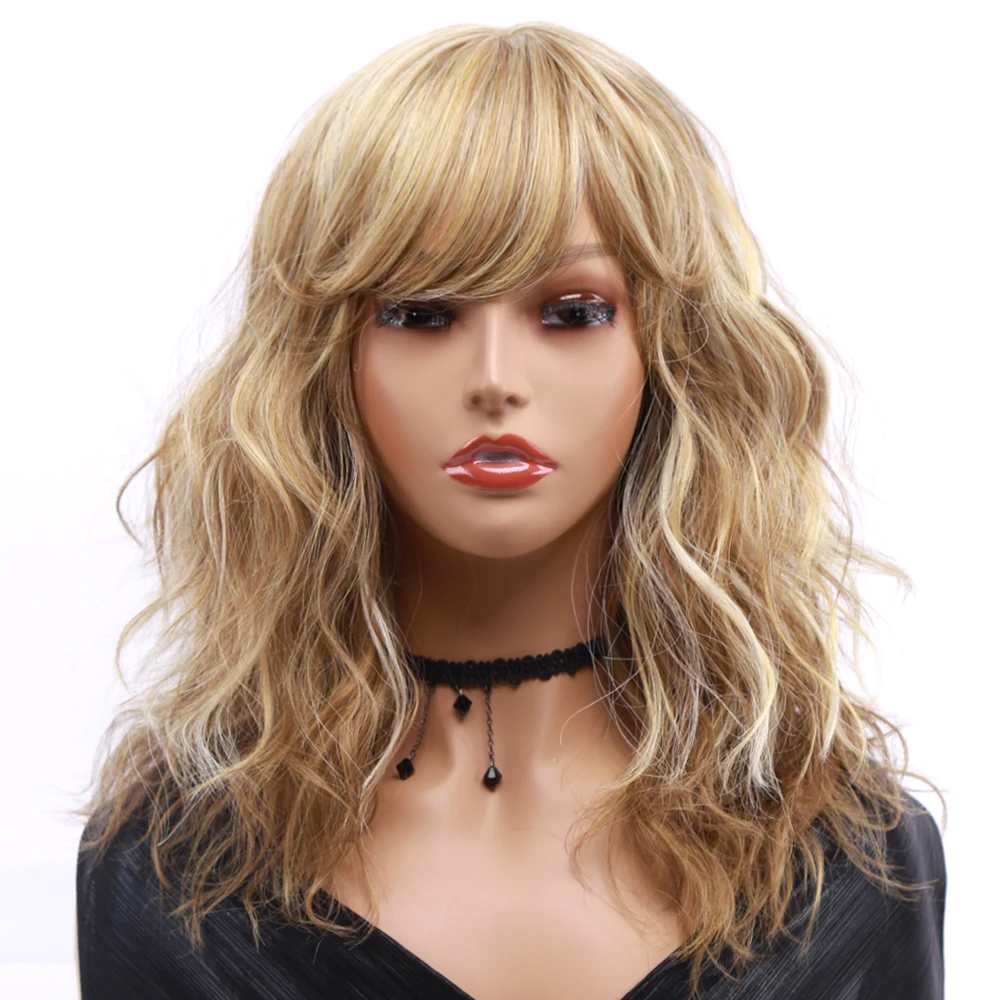 

Short Bob Wigs For Women With Bangs Brown Black Body Wave Wig Synthetic Natural Wig Heat Resistant For Girl Cosplay Daily Use